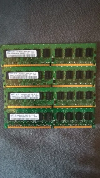 4x Módulos Memoria RAM Samsung DDR2 1GB/2GB