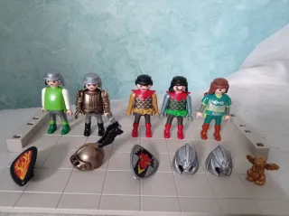 Lote Playmobil Caballeros Dragón y con tripa WQ