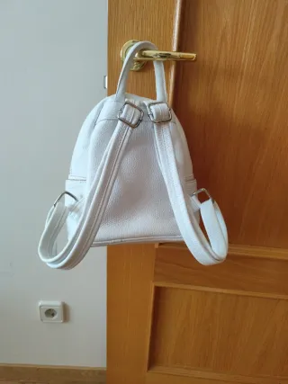 Mochila Piel Italiana Blanca