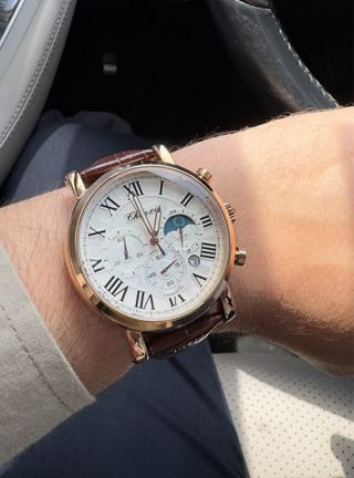 Reloj Cronógrafo Hombre Marrón/Dorado