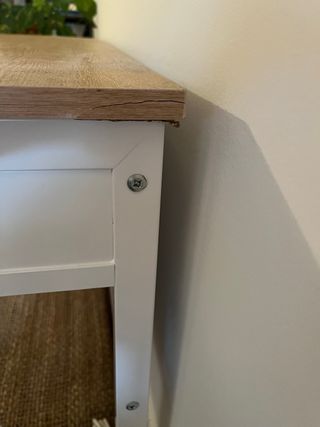 Escritorio madera y metal blanco