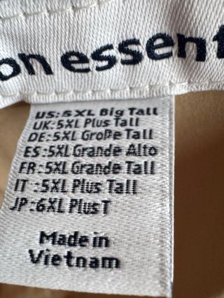 Abrigo acolchado unisex talla 5XL