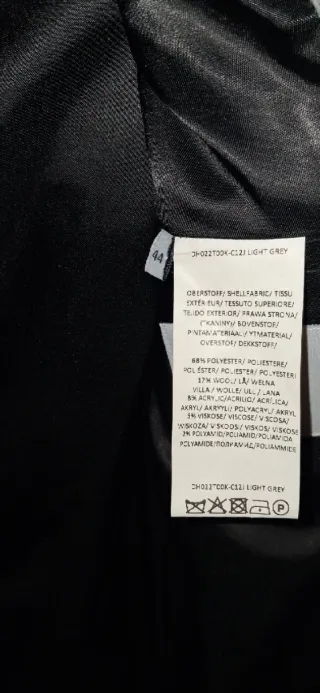 Abrigo elegante y entallado gris lana Talla M