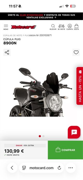 Cupula Puig 8900N Carenabris Naked New Gen Tourin.