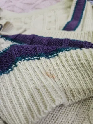 Cardigan vintage anni '80 giallo a trecce