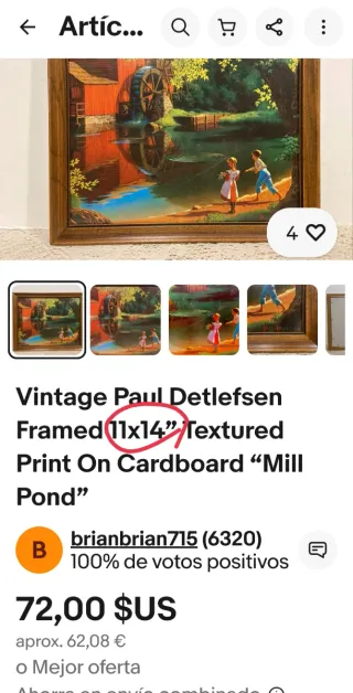 Litografía Paul Detlefsen "El Arroyo del Molino"