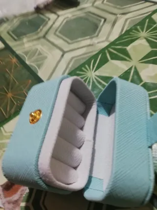 Cofanetto portagioie teal e oro