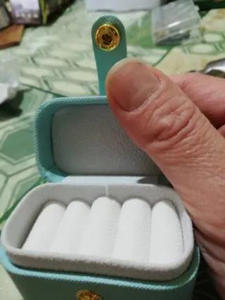 Cofanetto portagioie teal e oro
