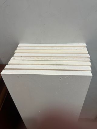 8 Baldas y 16 Escuadras Madera Blanca 100x25cm
