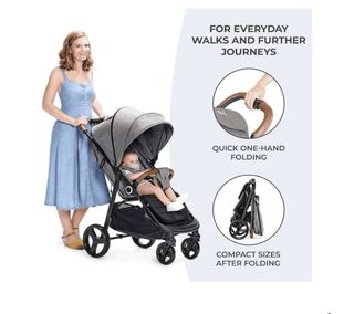 Silla de paseo Kinderkraft gris Grande+ hasta22kgs