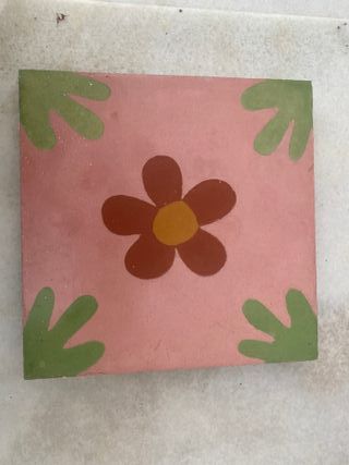 9 Azulejos hidráulicos florales rosas