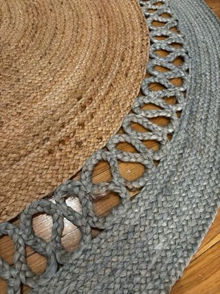 Alfombra redonda yute beige y gris