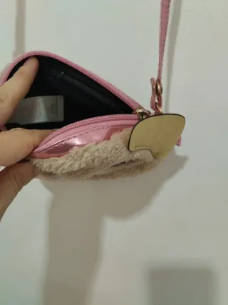 Bolso infantil perrito peluche rosa