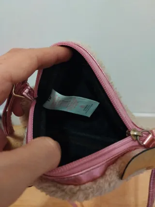 Bolso infantil perrito peluche rosa