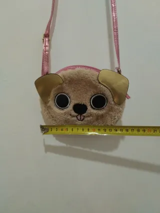 Bolso infantil perrito peluche rosa