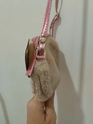 Bolso infantil perrito peluche rosa