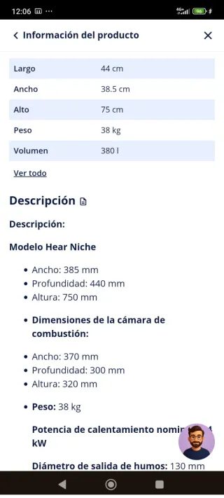 Estufa de leña pequeña Kupro