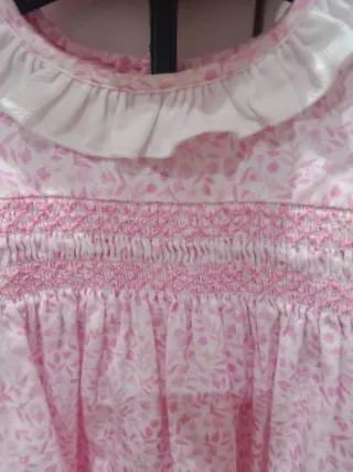 Vestido y braguita rosa floral 24 meses