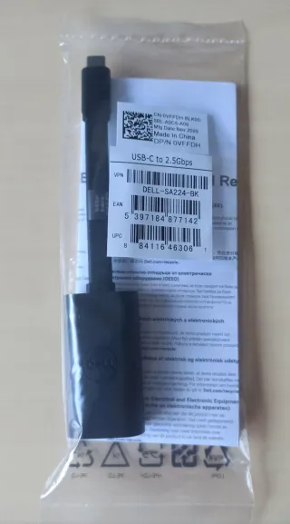 Adaptador externo Dell USB-C a Ethernet 2.5Gbps