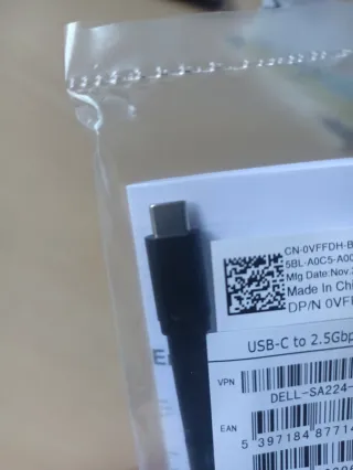 Adaptador externo Dell USB-C a Ethernet 2.5Gbps