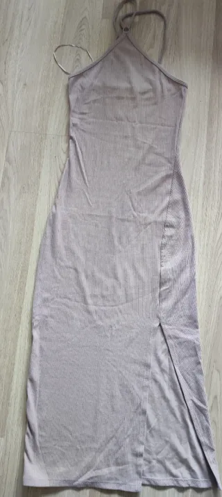 Vestido largo beige/camel