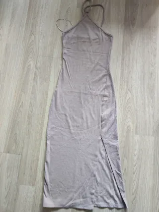 Vestido largo beige/camel