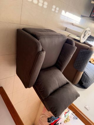 Sillón reclinable relax tela gris