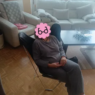 Silla Mariposa Cuero y Metal Negra