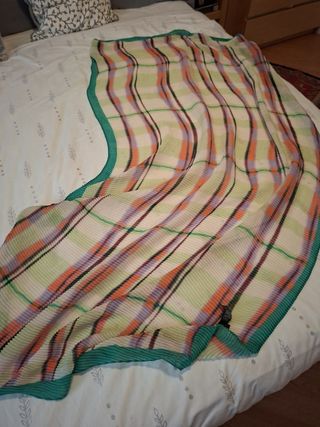 Fular Parfois cuadros verde y naranja