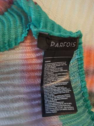 Fular Parfois cuadros verde y naranja