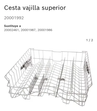 Cesta Sup. Lavavajillas Bosch Repuesto 20001992