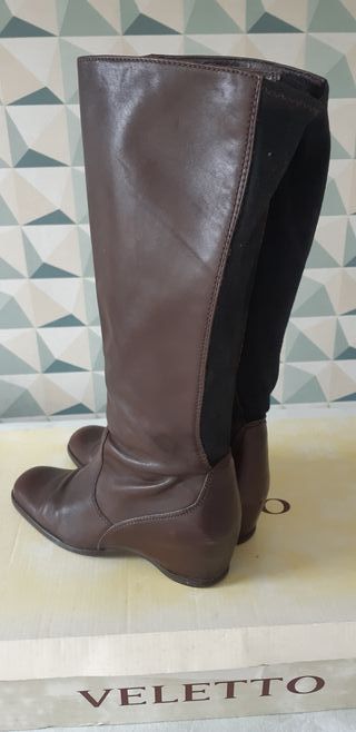 Botas altas mujer piel marrón talla 37