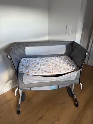 Cuna colecho gris