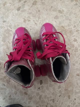 Patines rosas purpurina talla 35