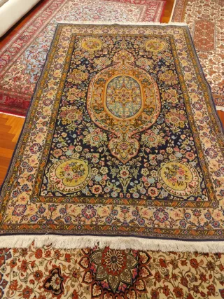 Tappeto Persiano Qum Seta e Lana