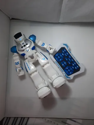 Robot teledirigido blanco y azul
