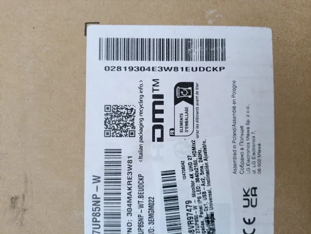 Monitor LG 27' IPS 4K Plata/Blanco