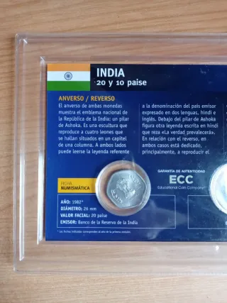 Monedas India 10 y 20 Paíse
