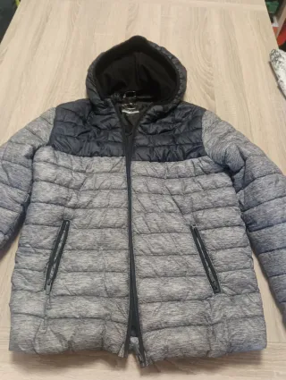 Plumífero unisex niño/a gris y negro