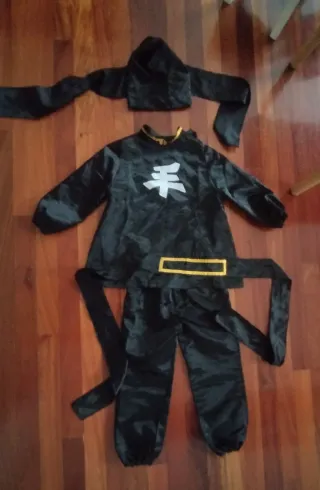 Disfraz Ninja Negro Talla 7-8 Hecho a mano