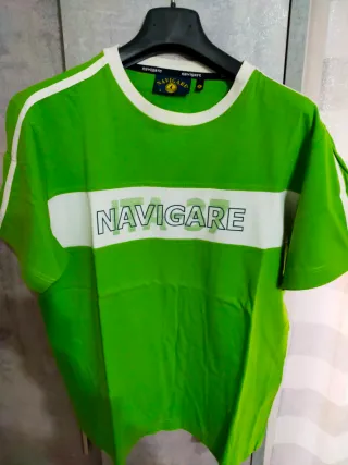 T-shirt Navigare verde e bianca taglia L Perfetta