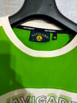 T-shirt Navigare verde e bianca taglia L Perfetta