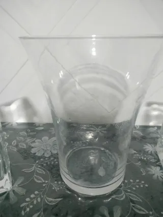 3 Jarrones de Cristal Cuadrados