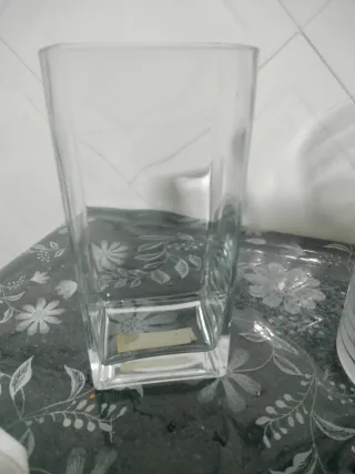 3 Jarrones de Cristal Cuadrados