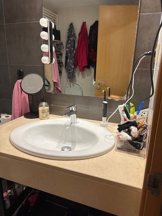 Lavabo Mármol Beige con Espejo