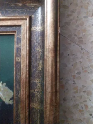 Due quadri ad olio su tela con cornici dorate