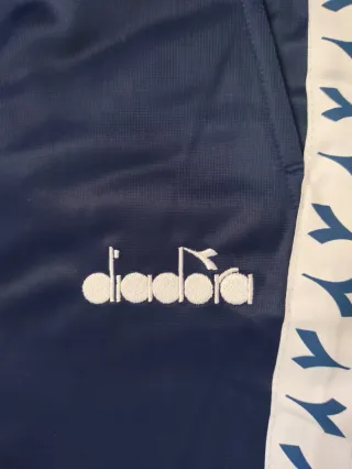 Vintage Diadora Navy Blue Track Pants Side TapeY2K