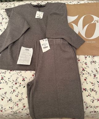 Conjunto Zara 2 piezas gris M