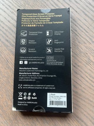 2 Pellicole Vetro Temperato iPhone XS Max