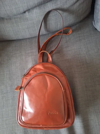 Mochila Furla Piel Marrón Naranja